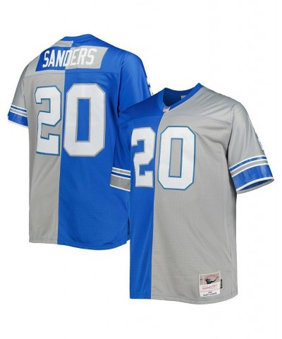 Men's Barry Sanders Blue, Silver Detroit Lions Big and Tall Split Legacy Retired Player Replica Jersey $64.00 Jersey