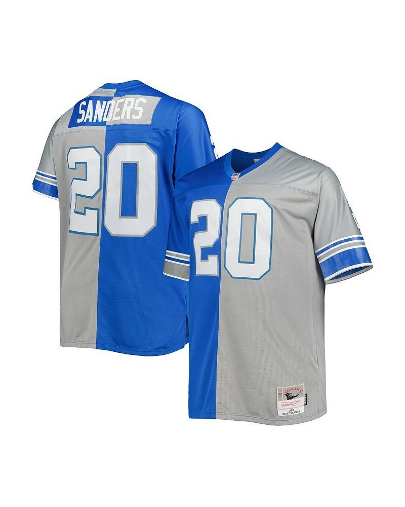 Men's Barry Sanders Blue, Silver Detroit Lions Big and Tall Split Legacy Retired Player Replica Jersey $64.00 Jersey