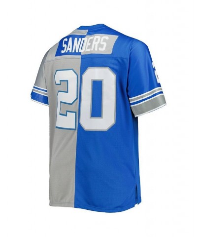 Men's Barry Sanders Blue, Silver Detroit Lions Big and Tall Split Legacy Retired Player Replica Jersey $64.00 Jersey