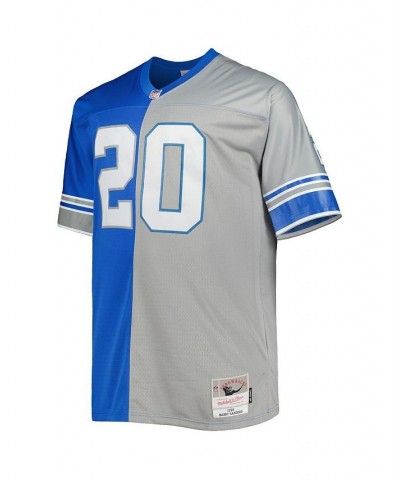 Men's Barry Sanders Blue, Silver Detroit Lions Big and Tall Split Legacy Retired Player Replica Jersey $64.00 Jersey