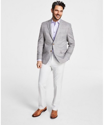 Men's Classic-Fit UltraFlex Stretch Grey Plaid Sport Coat Multi $64.00 Blazers