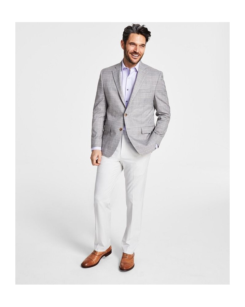 Men's Classic-Fit UltraFlex Stretch Grey Plaid Sport Coat Multi $64.00 Blazers