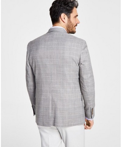 Men's Classic-Fit UltraFlex Stretch Grey Plaid Sport Coat Multi $64.00 Blazers