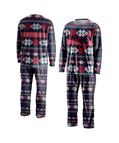 Men's Navy New England Patriots Ugly Pajama Set $35.09 Pajama