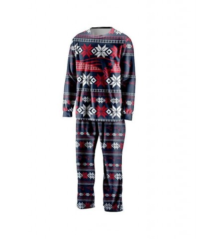 Men's Navy New England Patriots Ugly Pajama Set $35.09 Pajama