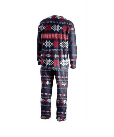 Men's Navy New England Patriots Ugly Pajama Set $35.09 Pajama