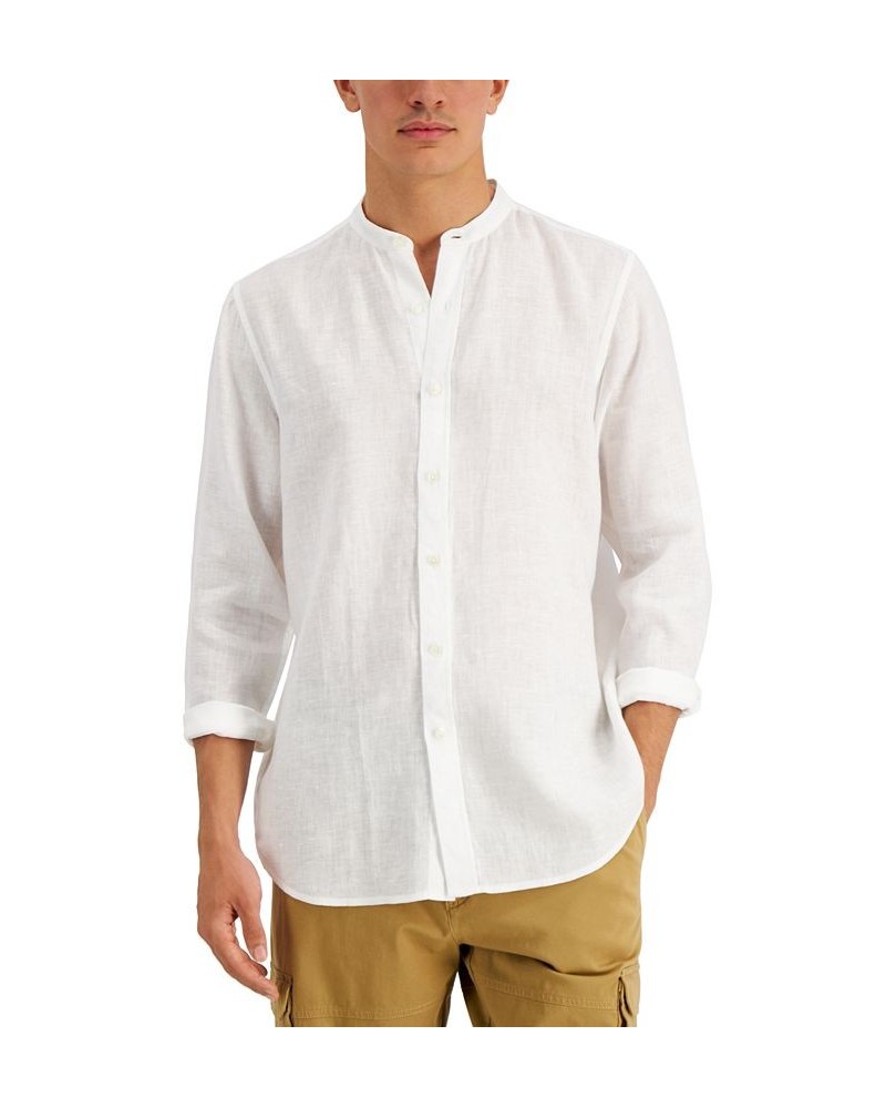 Men's 100% Linen Shirt White $19.28 Shirts