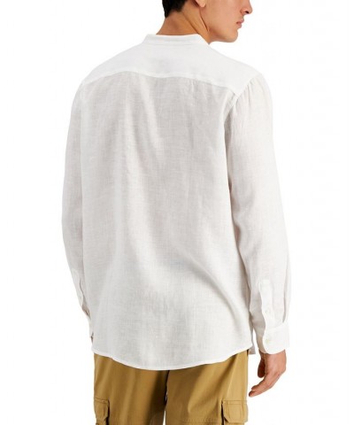 Men's 100% Linen Shirt White $19.28 Shirts