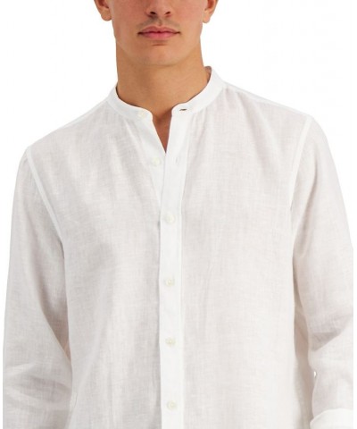 Men's 100% Linen Shirt White $19.28 Shirts