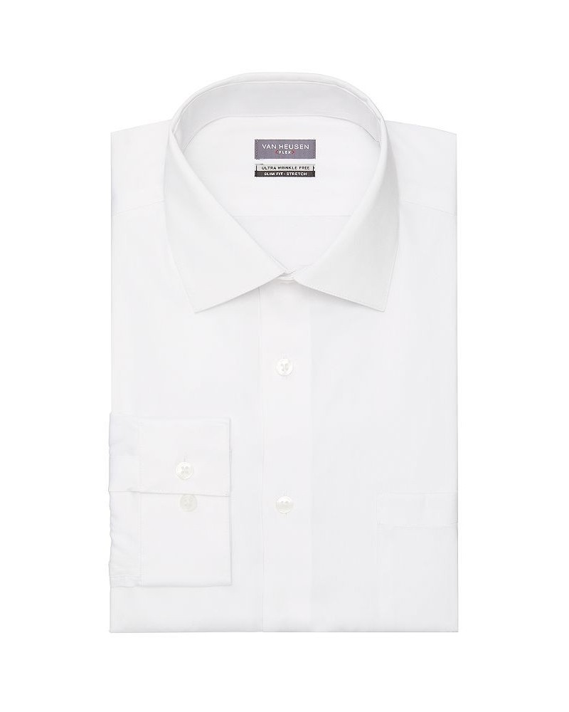 Men's Flex Collar Slim Fit Dress Shirt White $20.13 Dress Shirts