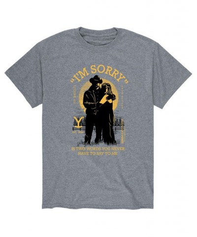 Men's Yellowstone I'm Sorry T-shirt Gray $20.29 T-Shirts