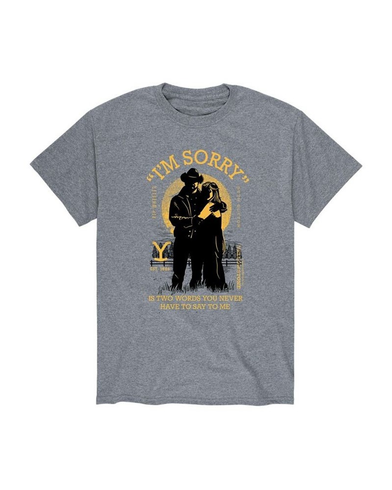 Men's Yellowstone I'm Sorry T-shirt Gray $20.29 T-Shirts