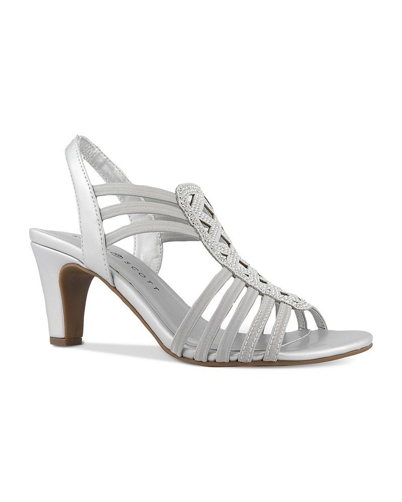 Danely Strappy Dress Sandals Silver $37.37 Shoes