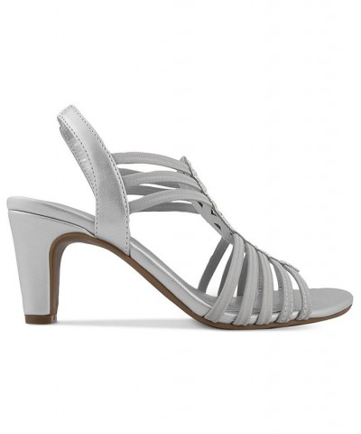 Danely Strappy Dress Sandals Silver $37.37 Shoes