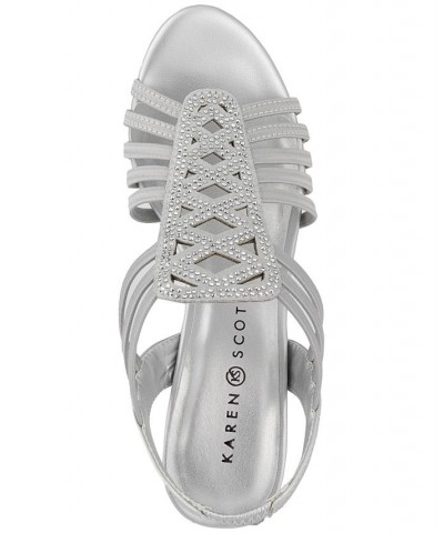 Danely Strappy Dress Sandals Silver $37.37 Shoes