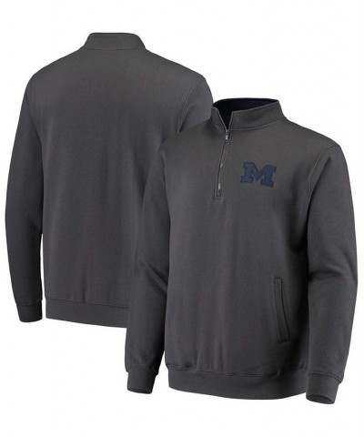 Men's Charcoal Michigan Wolverines Tortugas Logo Quarter-Zip Jacket $34.19 Sweatshirt