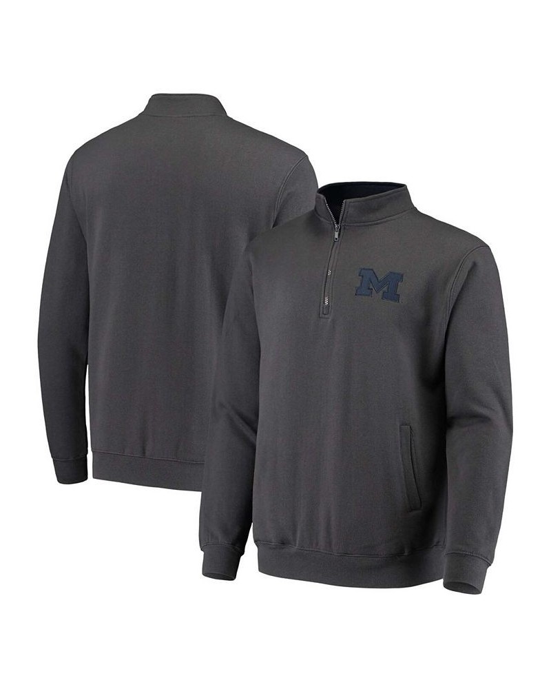 Men's Charcoal Michigan Wolverines Tortugas Logo Quarter-Zip Jacket $34.19 Sweatshirt