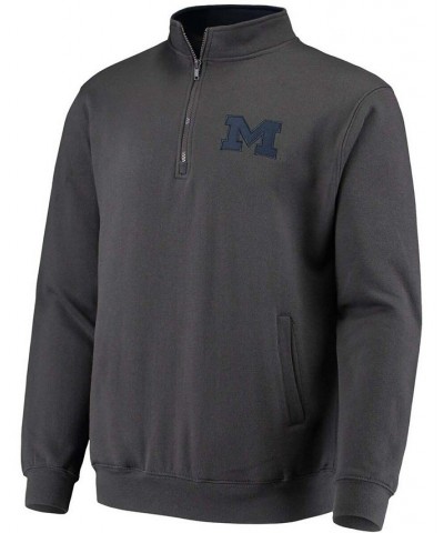 Men's Charcoal Michigan Wolverines Tortugas Logo Quarter-Zip Jacket $34.19 Sweatshirt