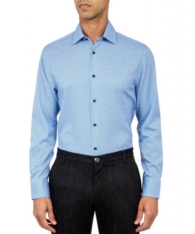 Men's Slim-Fit Check Pattern Performance Dress Shirt PD02 $20.14 Dress Shirts