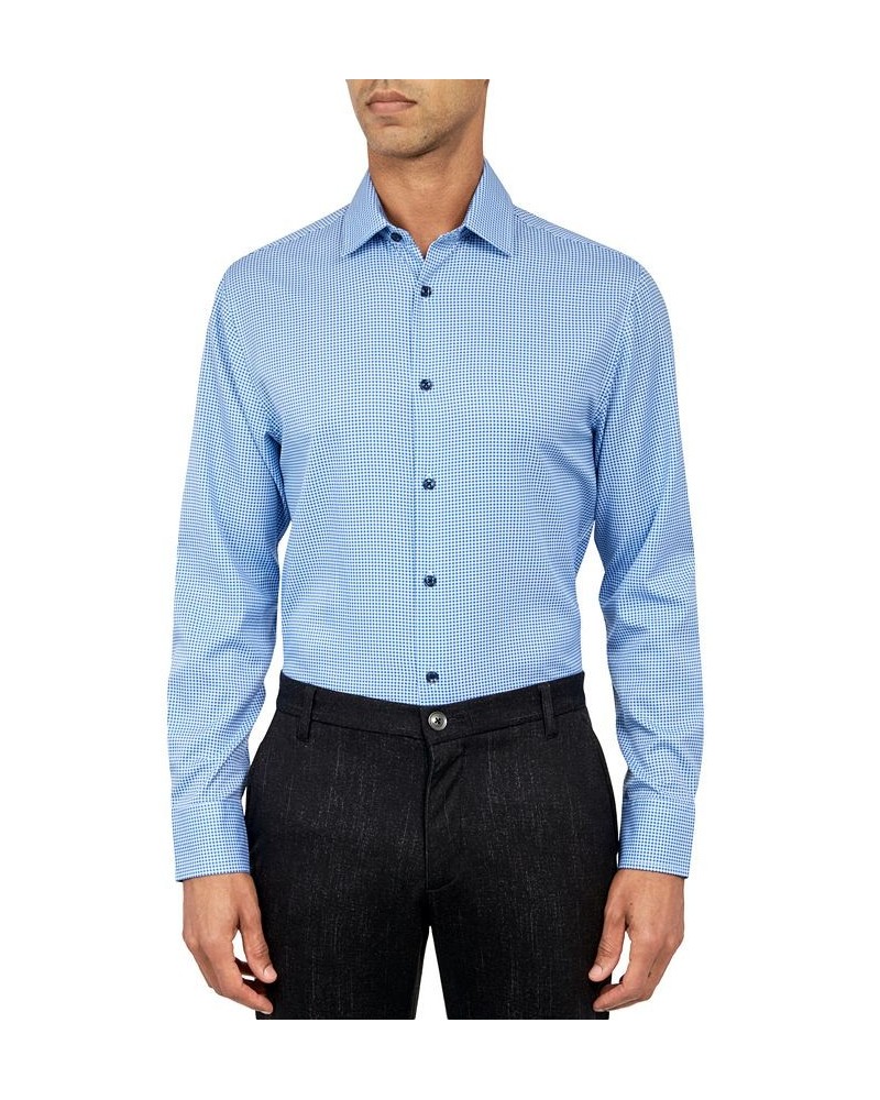 Men's Slim-Fit Check Pattern Performance Dress Shirt PD02 $20.14 Dress Shirts