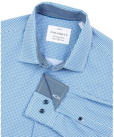 Men's Slim-Fit Check Pattern Performance Dress Shirt PD02 $20.14 Dress Shirts