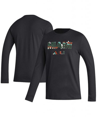 Men's Black Miami Hurricanes Honoring Black Excellence Long Sleeve T-shirt $20.58 T-Shirts