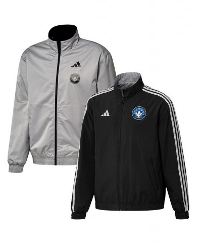 Men's Black and Gray CF Montreal 2023 On-Field Anthem Full-Zip Reversible Team Jacket $55.20 Jackets