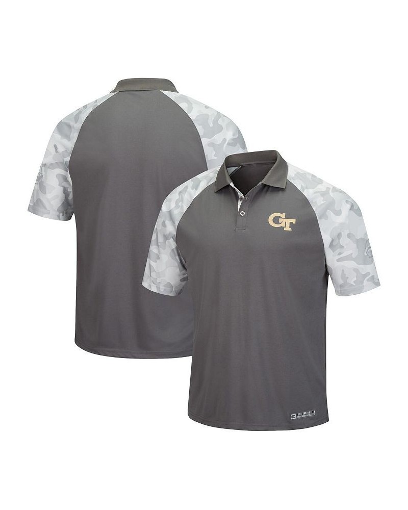 Men's Gray, Camo Georgia Tech Yellow Jackets OHT Military-Inspired Appreciation Raglan Zoomie Polo Shirt $21.15 Polo Shirts