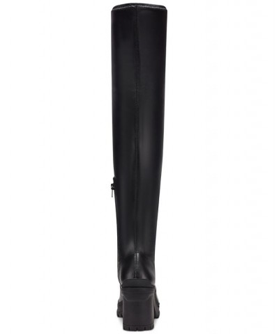 Women's Fernn Platform Over-The-Knee Boots Black Smooth $21.47 Shoes