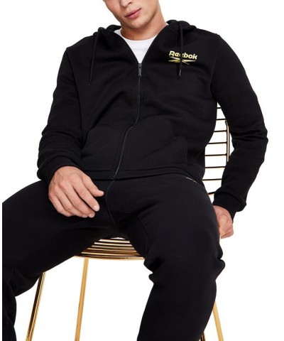 Men's Identity Fleece Logo Full-Zip Hoodie Black $24.84 Sweatshirt