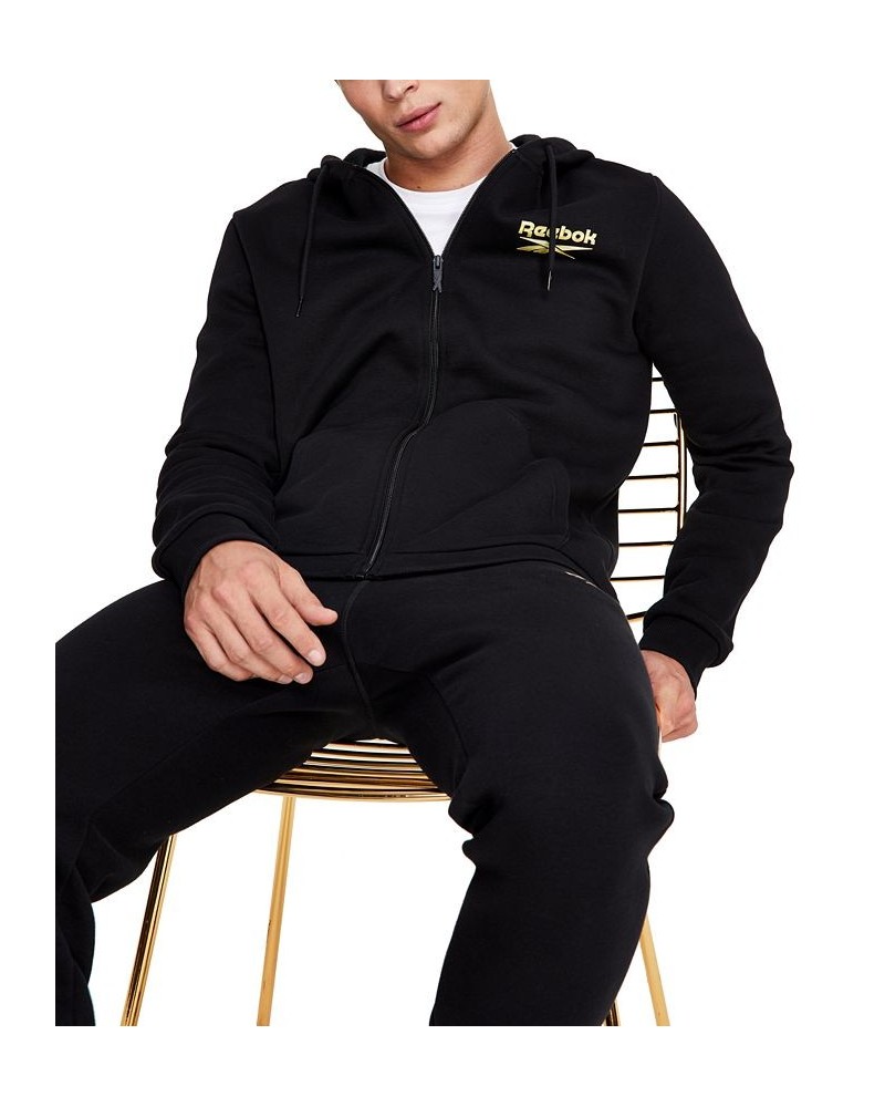 Men's Identity Fleece Logo Full-Zip Hoodie Black $24.84 Sweatshirt