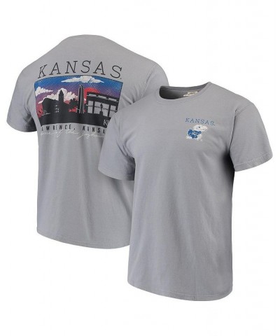 Men's Gray Kansas Jayhawks Comfort Colors Campus Scenery T-shirt $17.00 T-Shirts