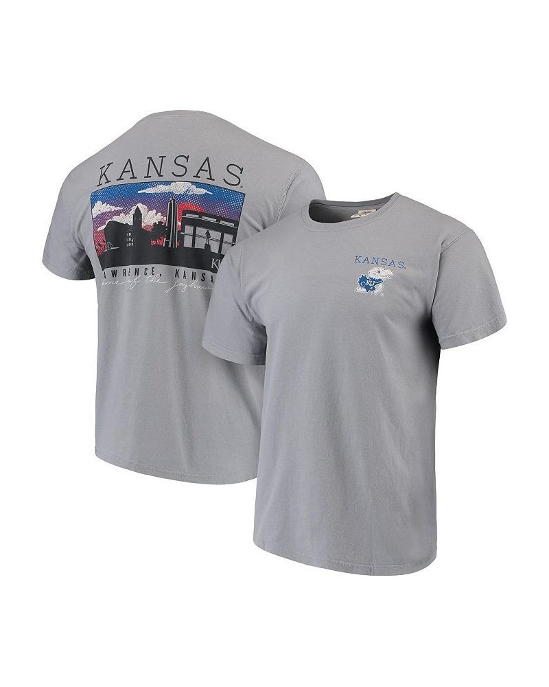 Men's Gray Kansas Jayhawks Comfort Colors Campus Scenery T-shirt $17.00 T-Shirts