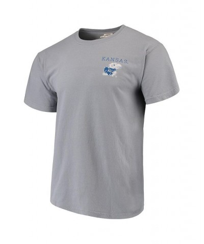 Men's Gray Kansas Jayhawks Comfort Colors Campus Scenery T-shirt $17.00 T-Shirts