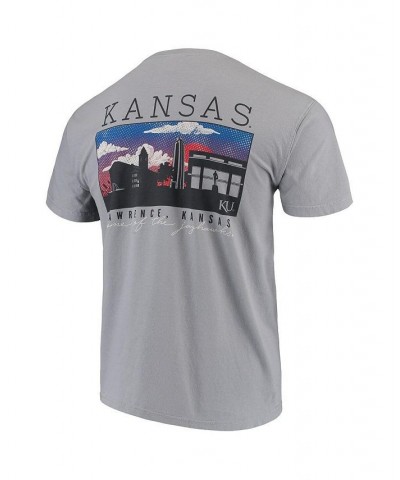 Men's Gray Kansas Jayhawks Comfort Colors Campus Scenery T-shirt $17.00 T-Shirts