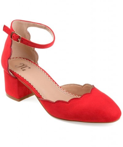 Women's Edna Ankle Strap Heels Red $50.99 Shoes