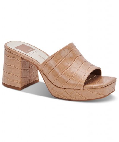 Women's Marsha Platform Slide Sandals Brown $49.12 Shoes