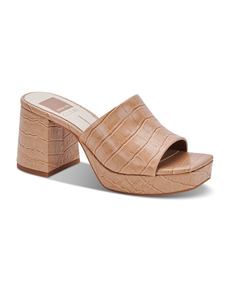 Women's Marsha Platform Slide Sandals Brown $49.12 Shoes