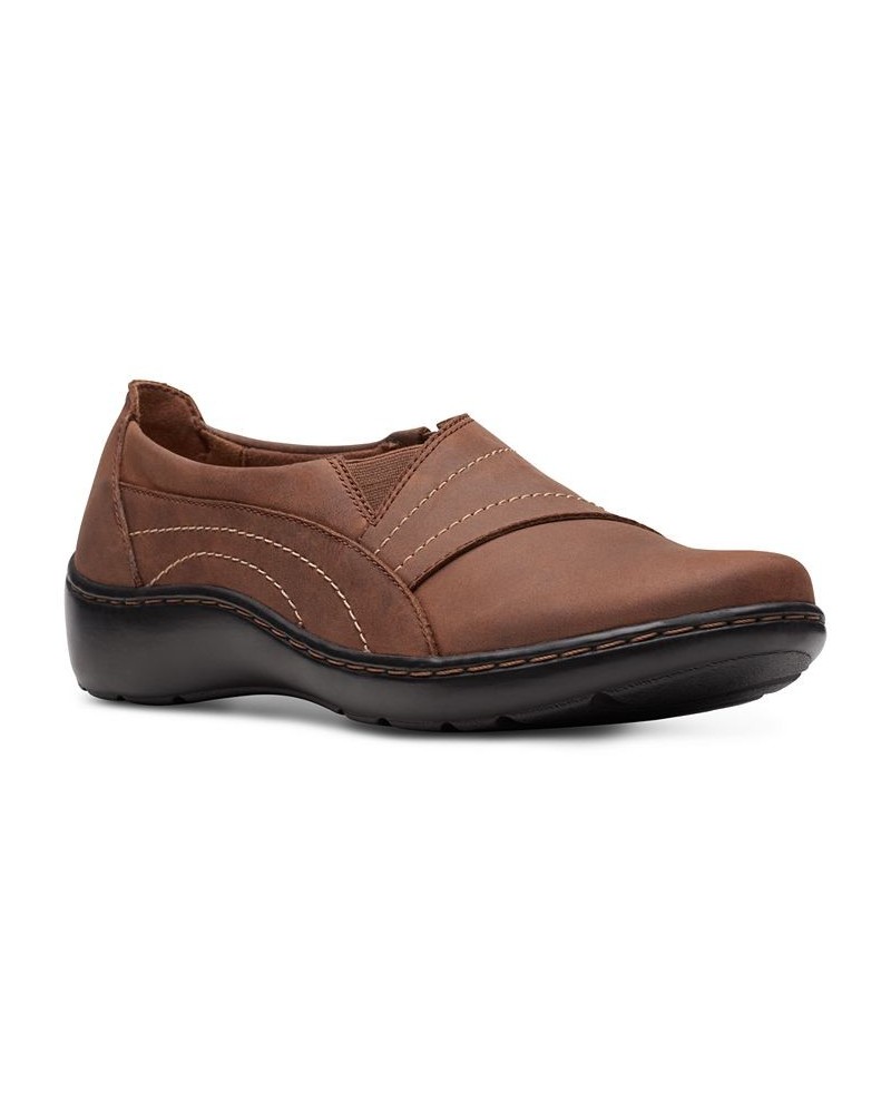 Women's Cora Edge Slip On Flats Brown $43.00 Shoes