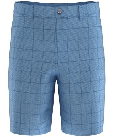 Men's Flat Front Terrain Window Pane Print 9" Golf Shorts Blue $20.24 Shorts