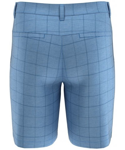 Men's Flat Front Terrain Window Pane Print 9" Golf Shorts Blue $20.24 Shorts