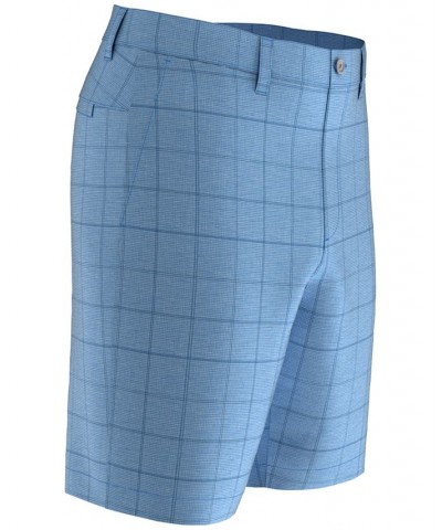 Men's Flat Front Terrain Window Pane Print 9" Golf Shorts Blue $20.24 Shorts