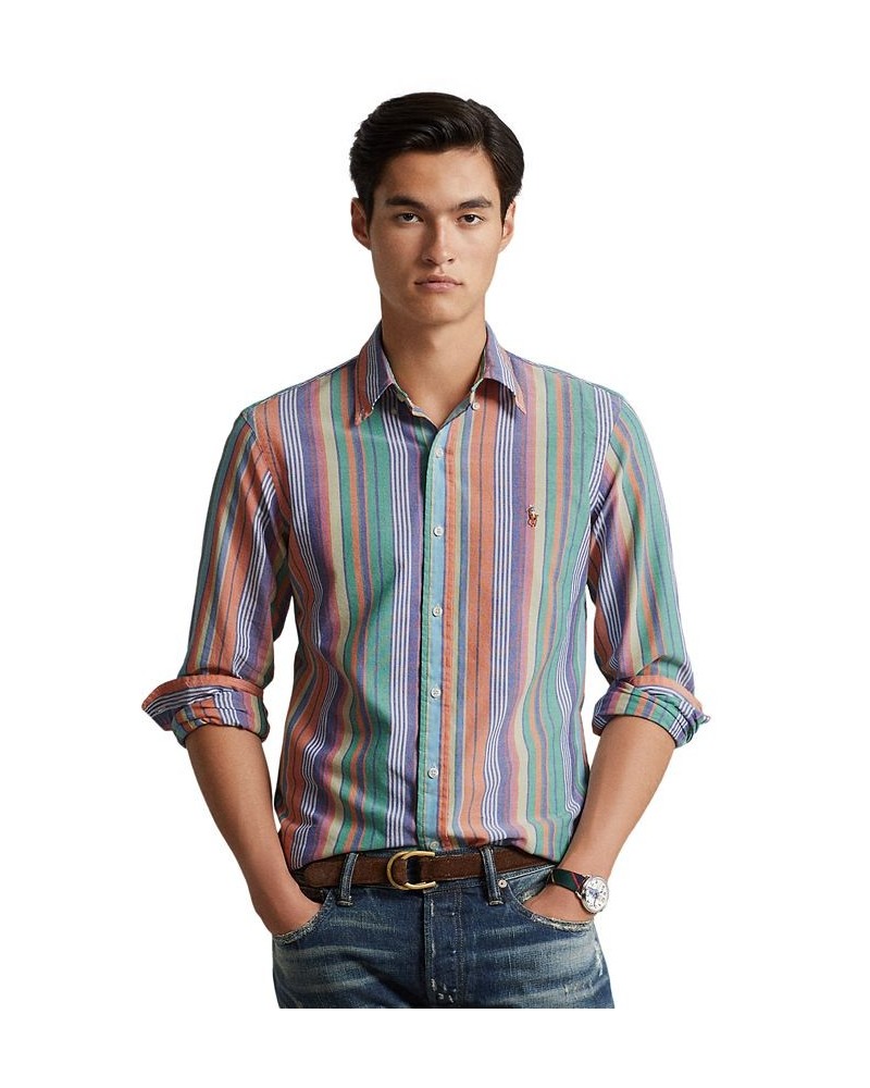 Men's Classic-Fit Striped Oxford Shirt Multi $49.95 Shirts