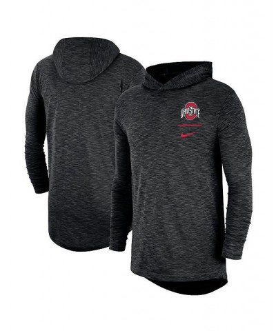 Men's Black Ohio State Buckeyes Slub Space-Dye Performance Long Sleeve Hoodie T-shirt $30.10 T-Shirts