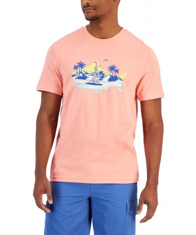 Men's Smooth Yacht Graphic T-Shirt Pink $11.00 T-Shirts