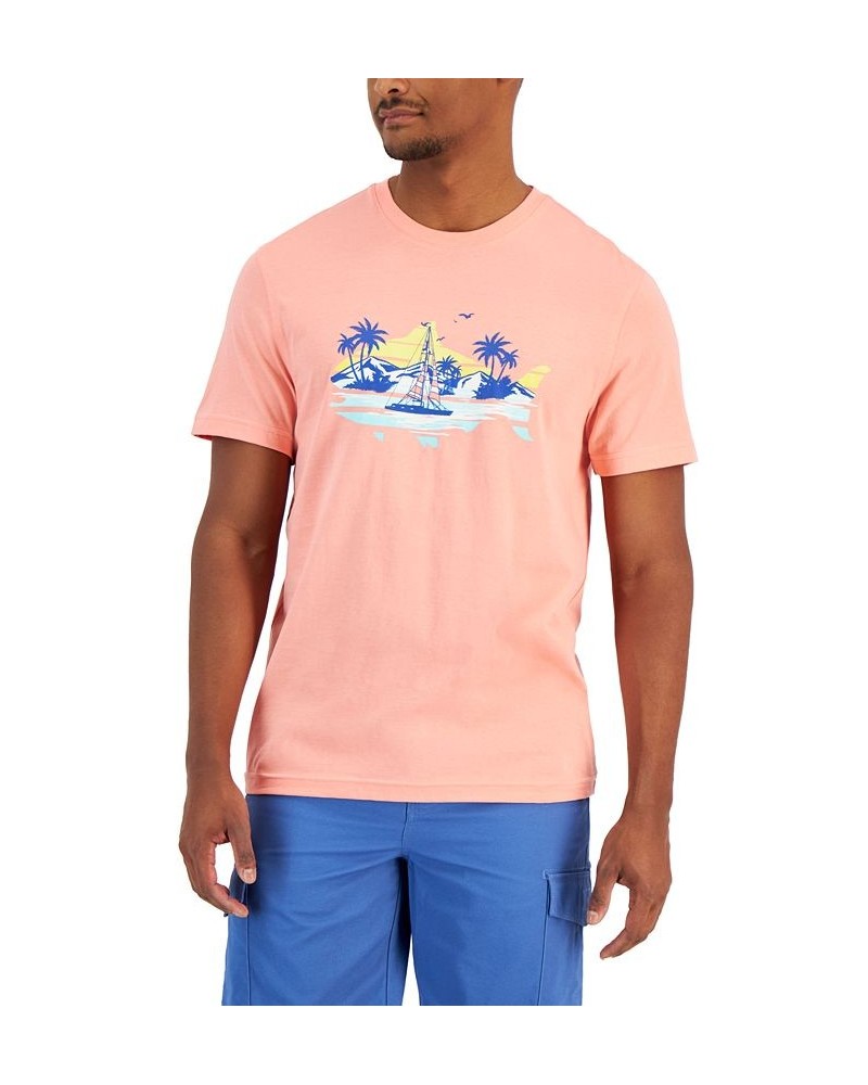 Men's Smooth Yacht Graphic T-Shirt Pink $11.00 T-Shirts