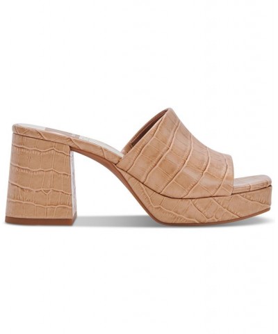 Women's Marsha Platform Slide Sandals Brown $49.12 Shoes