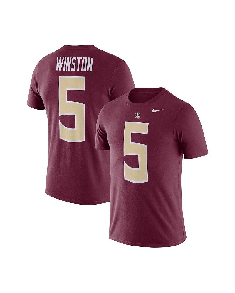 Men's Jameis Winston Garnet Florida State Seminoles Football Name & Number Performance T-shirt $18.00 T-Shirts