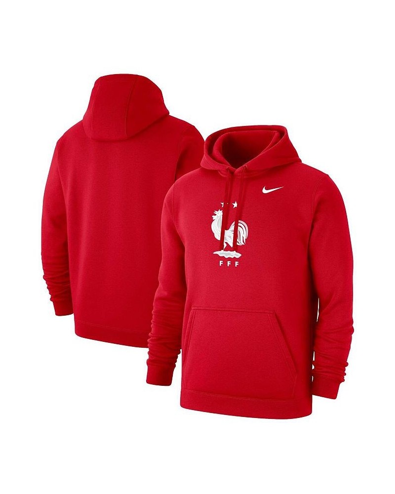 Men's Red France National Team Club Primary Pullover Hoodie $38.40 Sweatshirt