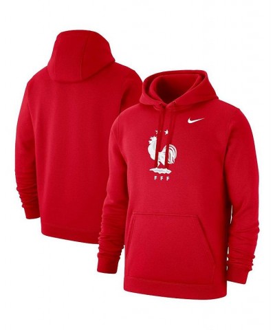 Men's Red France National Team Club Primary Pullover Hoodie $38.40 Sweatshirt